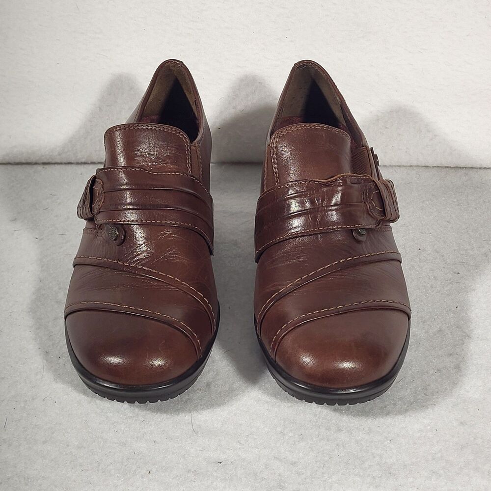 Walking Cradles Flats Shoes Slip-On Loafer Women's 7M Brown Leather Comfort